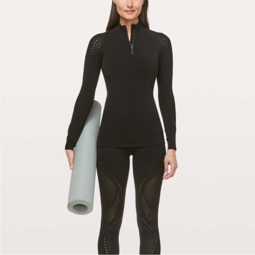Lululemon Reveal Half-Zip Mindful Motion Black Women's